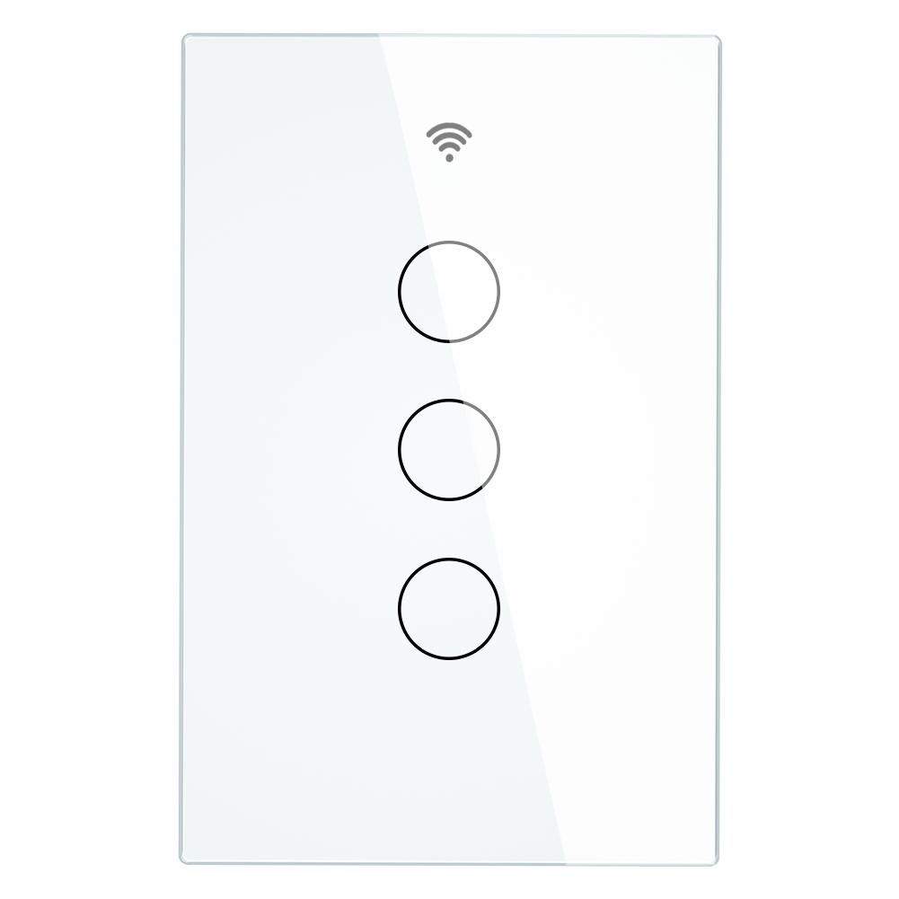 Apagador Inteligente Wifi Color Blanco de 3 Botones